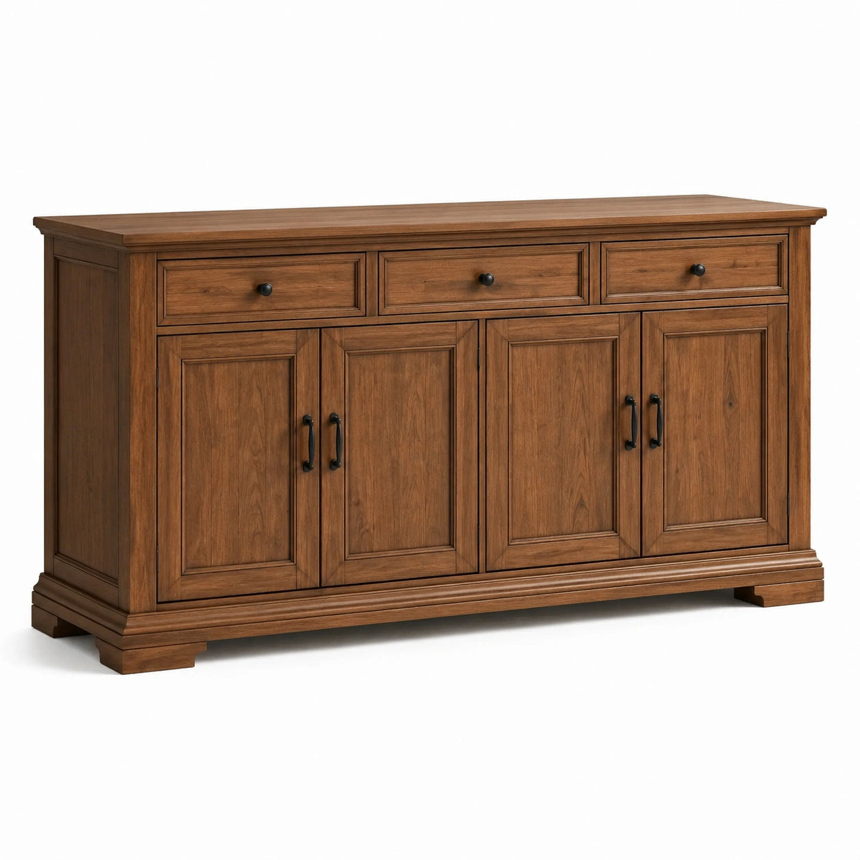 Aparador de madera de roble maciza marrón 180 cm