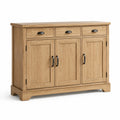 Aparador de Madera de Roble Claro con 3 Puertas y 3 Cajones 120x40x80 cm