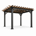 Pérgola de Acero y Madera de Cedro 300x300x230 cm