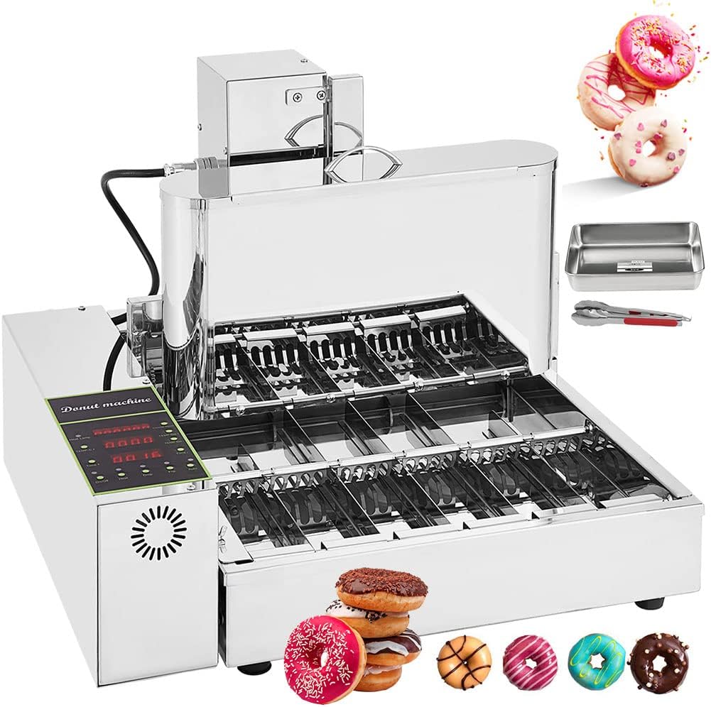 MWCBD Máquinas para hacer donut, 2000w buñuelos comerciales que hace la máquina, 4/6 líneas mini fabricante de rosquillas con panel de control