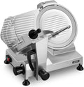 VEVOR Picadoras de carne, Cortafiambres Eléctrico 400 W, Cortadora de Carne Comercial con Cuchilla de Acero al Carbono de 30 cm y bandeja para
