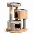 Árbol para gatos de madera y poliéster gris con sisal