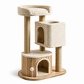 Árbol para gatos de madera y felpa con casetas y plataforma de 120 cm