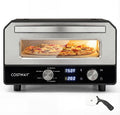 Hornos individuales para pizza de FANTASK, Horno eléctrico para pizza hasta 400 ℃, 6 programas, función de horneado en 2 minutos, piedra para pizza y