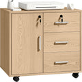 Cajonera HOMCOM, Archivador Cerrable con 3 Cajones 40x60x56 cm Marrón