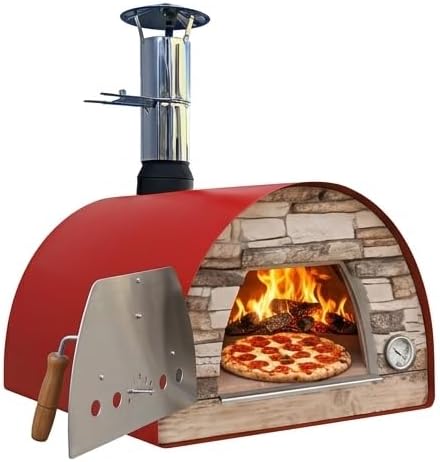 MAXIMUS Horno de pizza exterior, madera MAXIMUS ARENA ROJO 100cm - Un horno de madera ideal para cocinar al fuego de leña de pizza y pan tradicional