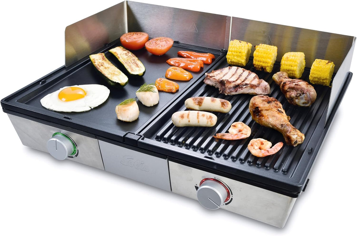 Parrillas eléctricas de exterior Deli Grill - Barbacoa eléctrica (acero inoxidable), Solis