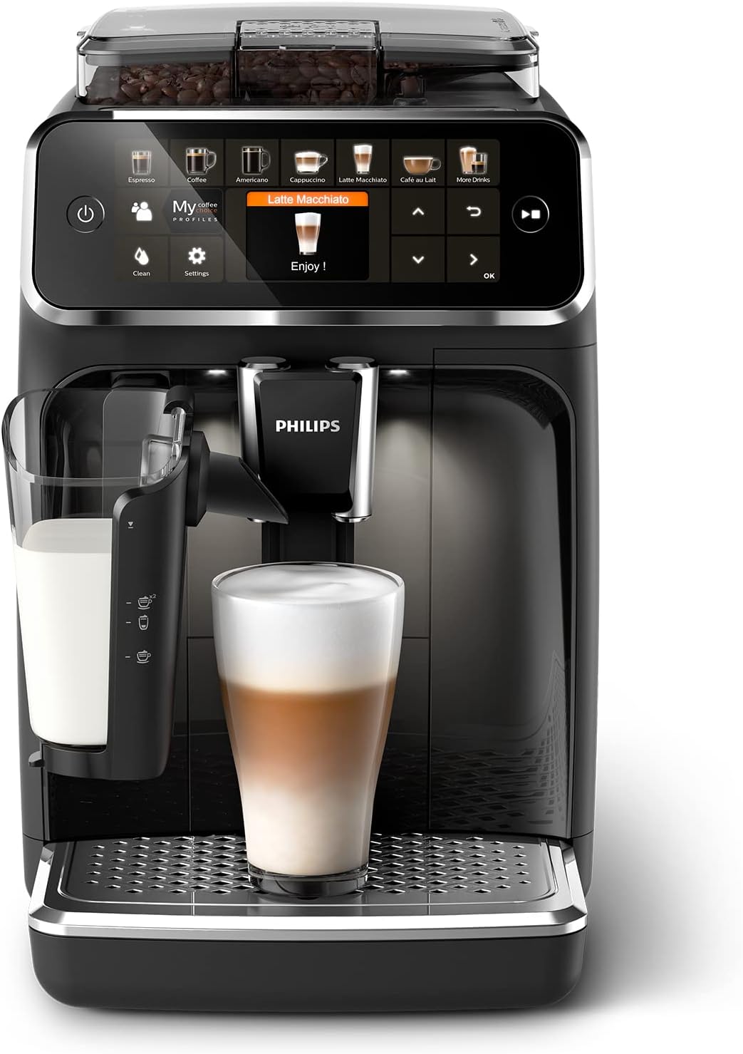 Cafetera automática 5400 Cafetera Superautomática LatteGo, 12 bebidas, Negro, PHILIPS