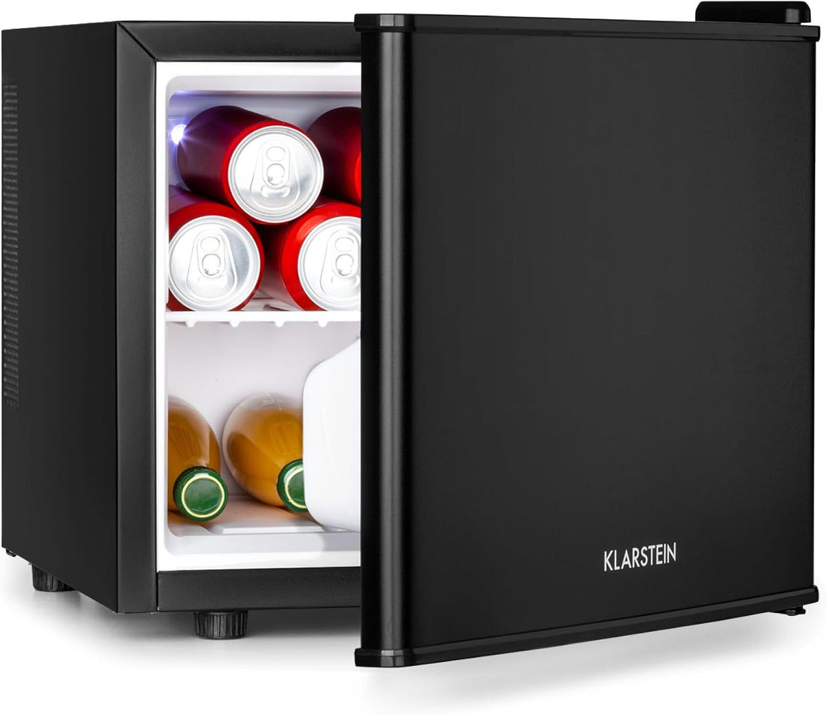 KLARSTEIN Mini frigorífico, Nevera Pequeña, Mini Nevera para Habitación con Potencia 45 W y Temperatura de 5-15 °C, Neveras Pequeñas de Bajo Consumo