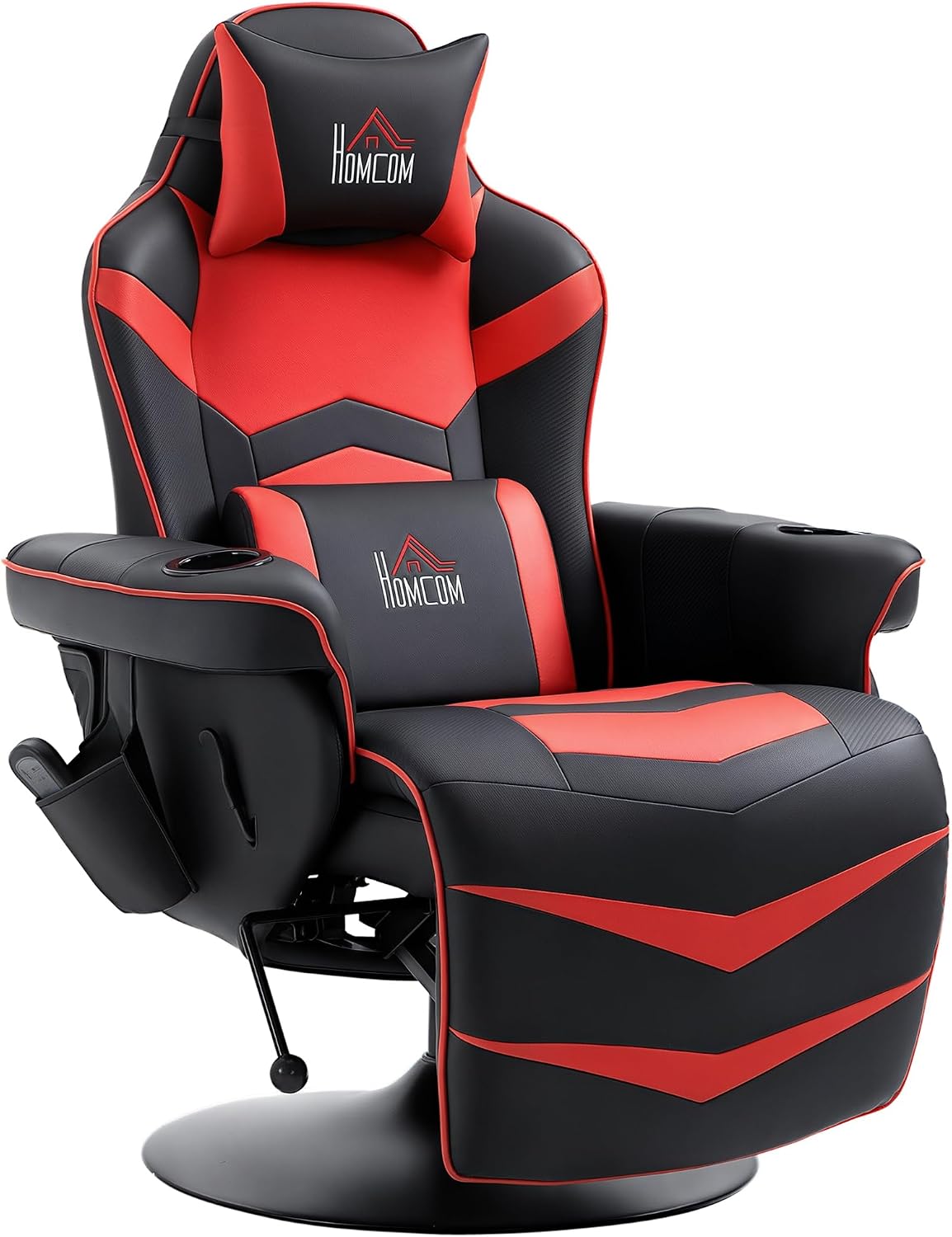 HOMCOM Sillones y chaises longu, Sillón TV reclinable eléctrico con Masaje, Giratorio 360°, Rojo