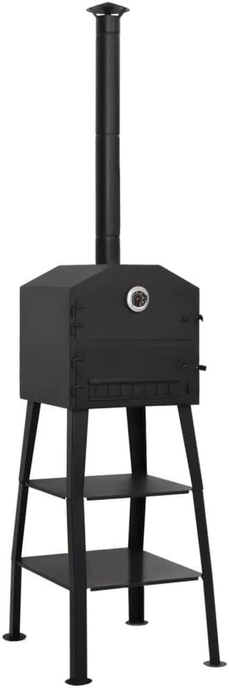 Teenpull Horno de pizza exterior, pizza al aire libre de carbón vegetal con 2 ladrillos de arcilla refractaria, parrilla de acero para jardín, terraza