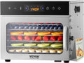 VEVOR Deshidratador, de Alimentos 6 Bandejas de Acero Inoxidable Secador de Alimentos Eléctrico 400 W con Temperatura Ajustable y Temporizador de 24
