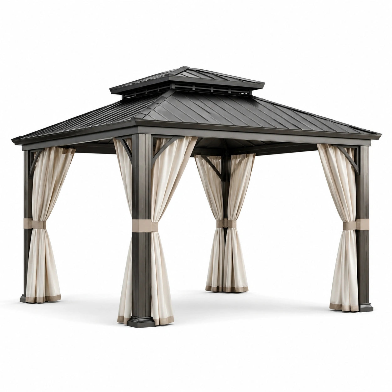 Pabellón de Aluminio y Acero con Cortinas de Poliéster 300x300 cm