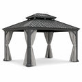 Pabellón de Metal Color Gris 3x4 Metros con Cortinas de Poliéster