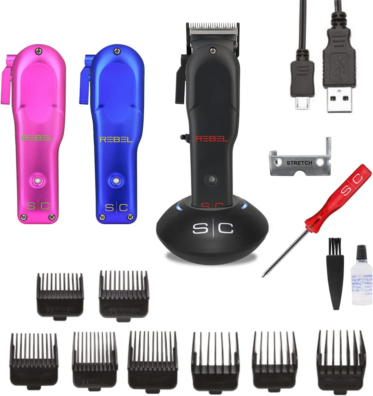 Cortapelos y barbero de STYLECRAFT, Cortapelos Hombre Profesional Stylecraft Reberl de Gamma Più, Cortadora de Pelo con Motor Rotativo, Palanca de