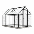 Invernadero de Aluminio Negro con Vidrio Templado 4mm