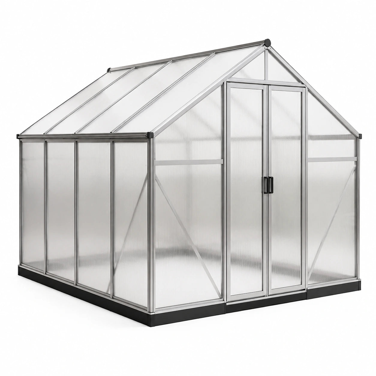Invernadero de Policarbonato con Estructura de Aluminio 250x190x195 cm Transparente