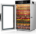 Deshidratador de Alimentos Comercial 18 Bandejas, 800W Deshidratador de Acero Inoxidable con Circulación de Aire 360°, Gran Capacidad para Carne