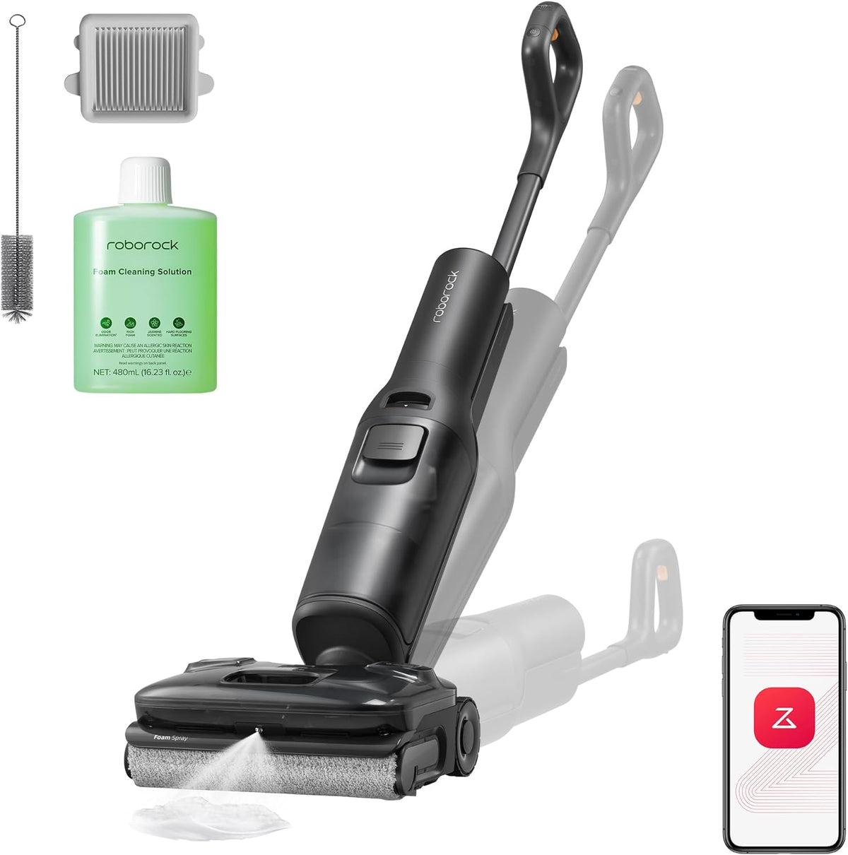 roborock Aspiradoras vertical, F25 Ace Pro Aspiradora-Fregona de 25.000 Pa, Tecnología JetFoaming