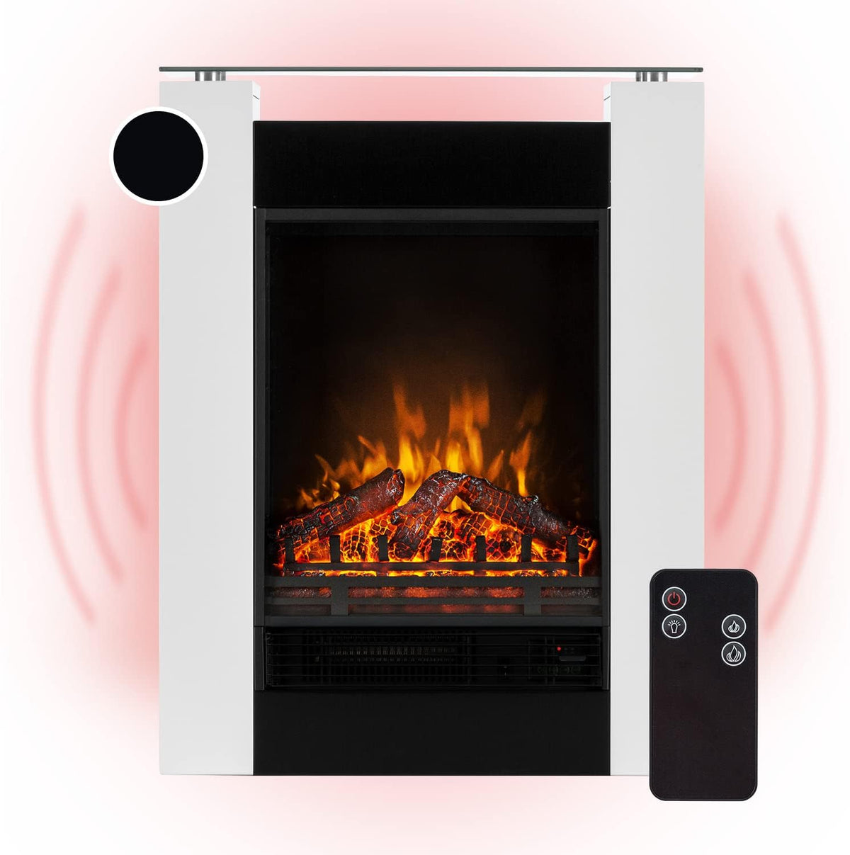 KLARSTEIN Chimenea eléctrica, Chimenea Electrica Pared, Estufa sin Leña de Interior, Chimeneas Electricas Decorativas 1800W, Llama LED, Chimenea