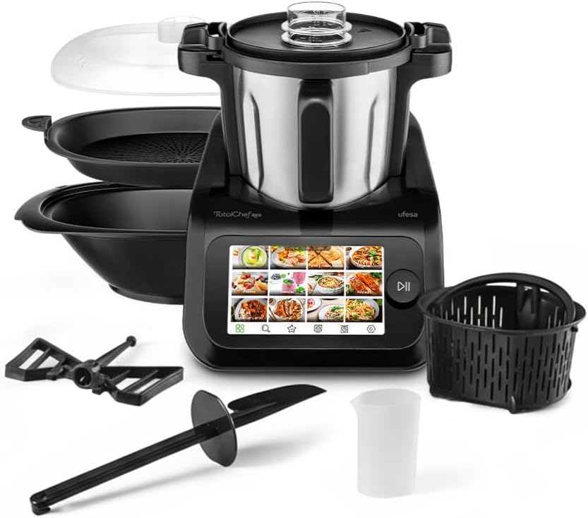 Ufesa Robots de cocina, TotalChef RK6 Robot de Cocina Multifunción Inteligente, Pantalla Digital 7', WIFI, 30 Funciones, Jarra Acero Inox, Capacidad