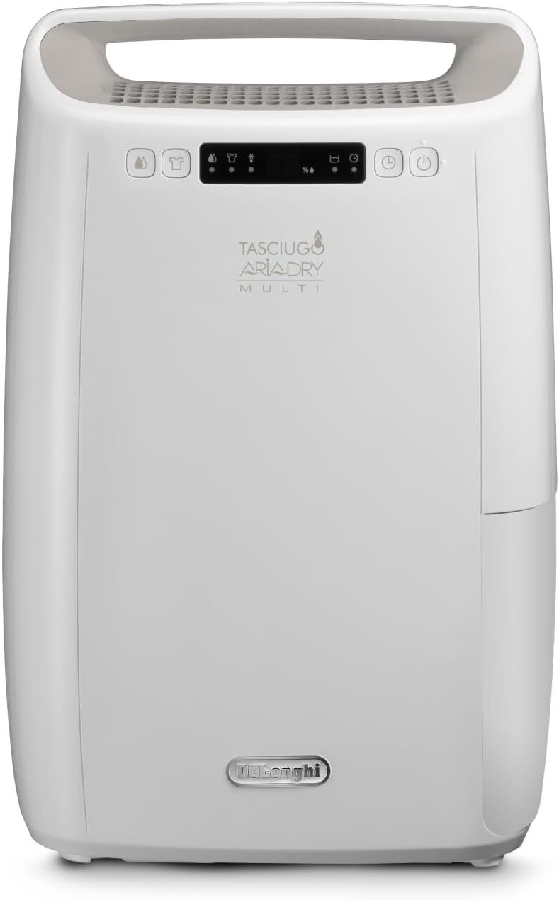 DEXD214RF de De'Longhi, deshumidificador, De'Longhi Tasciugo AriaDry Multi - Deshumidificador Doméstico Portátil (14L/Día) con Sistema de Filtración