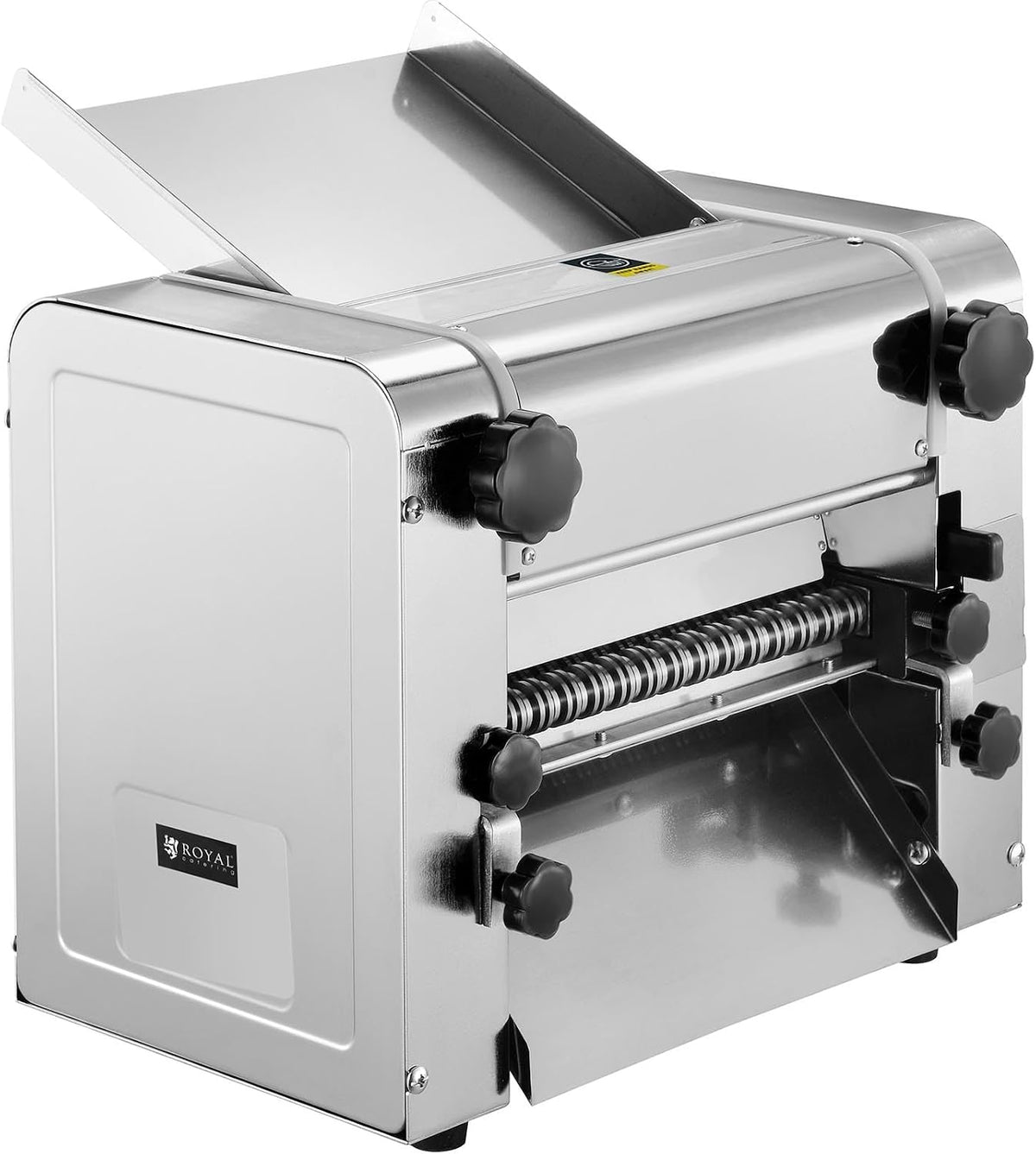 Máquinas para hacer pasta Royal Catering, Máquina de pasta eléctrica 26 cm, Espesor de masa de 1 a 14 mm, 600 W, cortes 3 y 9 mm para tagliatelle