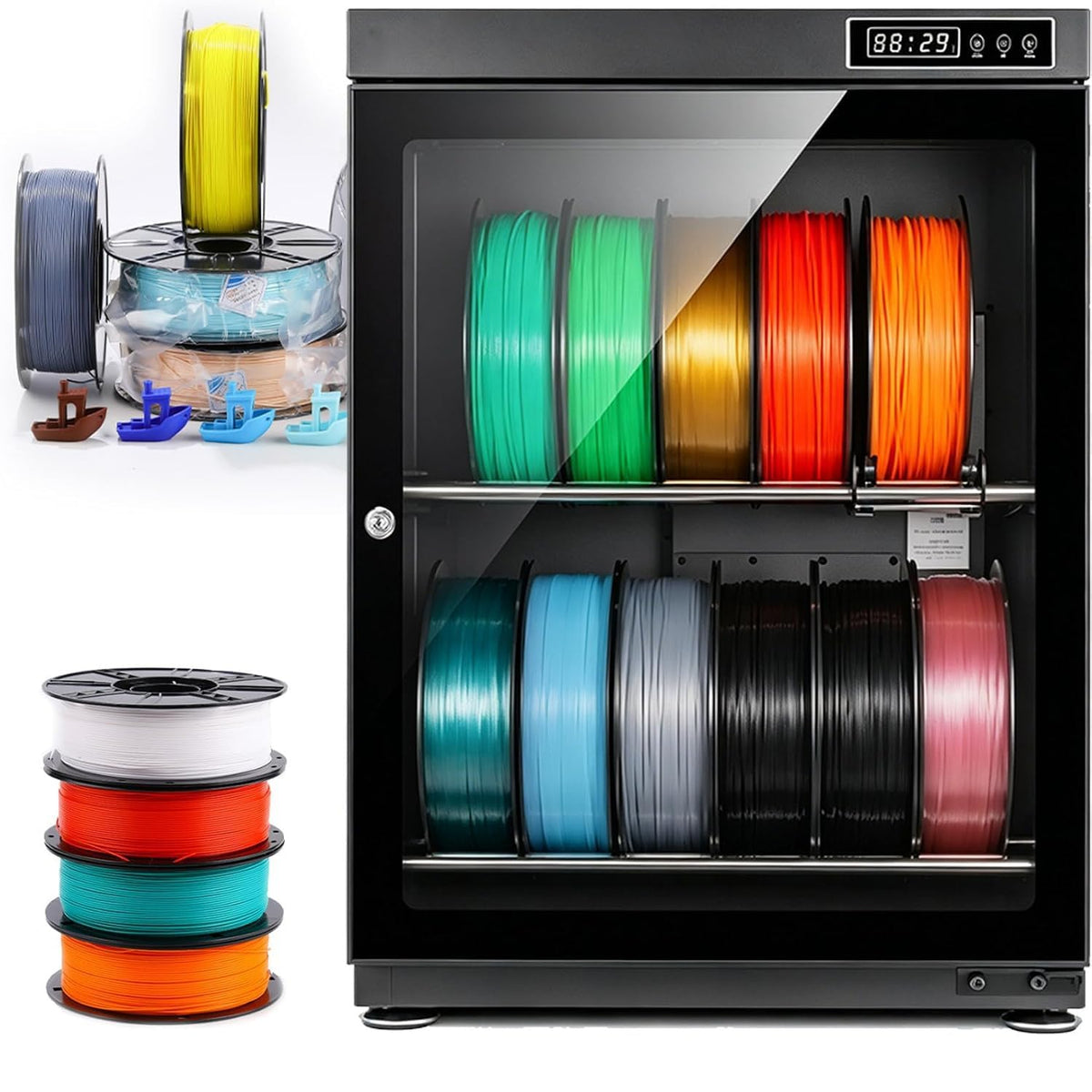 Accesorios de impresora 3D JINTVO, Armario De Almacenamiento De Consumibles 3D, Pantalla Digital Led En Tiempo Real, Deshumidificador Por Adsorción