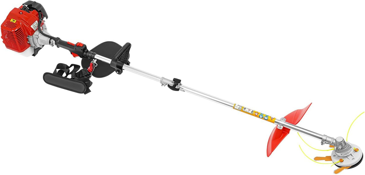 Recortadoras de cable Desbrozadora Térmica 43CC 1.25KW Gasolina 2 Tiempos, Corte-Bridas Profesional con Arnés y Gafas, Velocidad 8500 TR/Min Tanque 1L