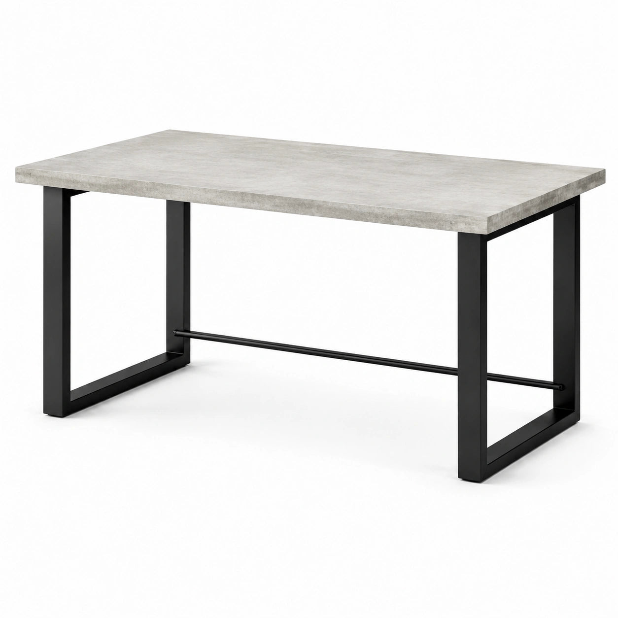 Mesa rectangular de hormigón y metal negro 120x60x75 cm