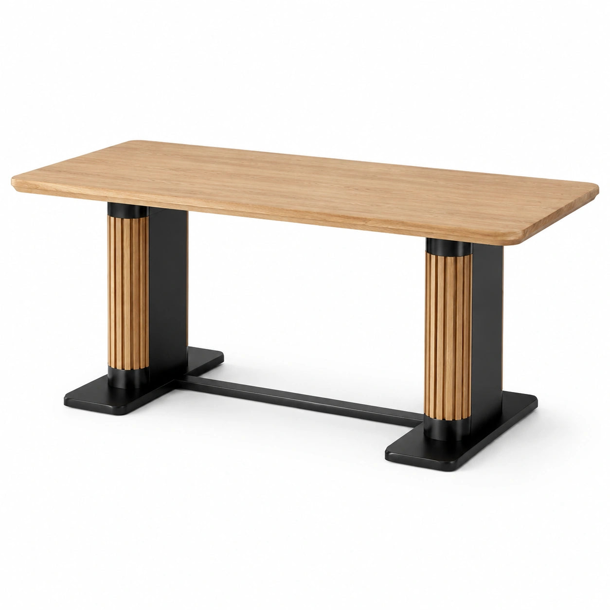 Mesa de comedor de madera y metal macizo 180x80x75 cm