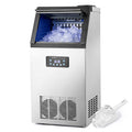 Máquinas para hacer hielo de CREWORKS, Máquina de Hielo Industrial 73kg/24h, 45 Cubitos por Ciclo, Almacenamiento 10kg, Máquina para Hacer Hielo en