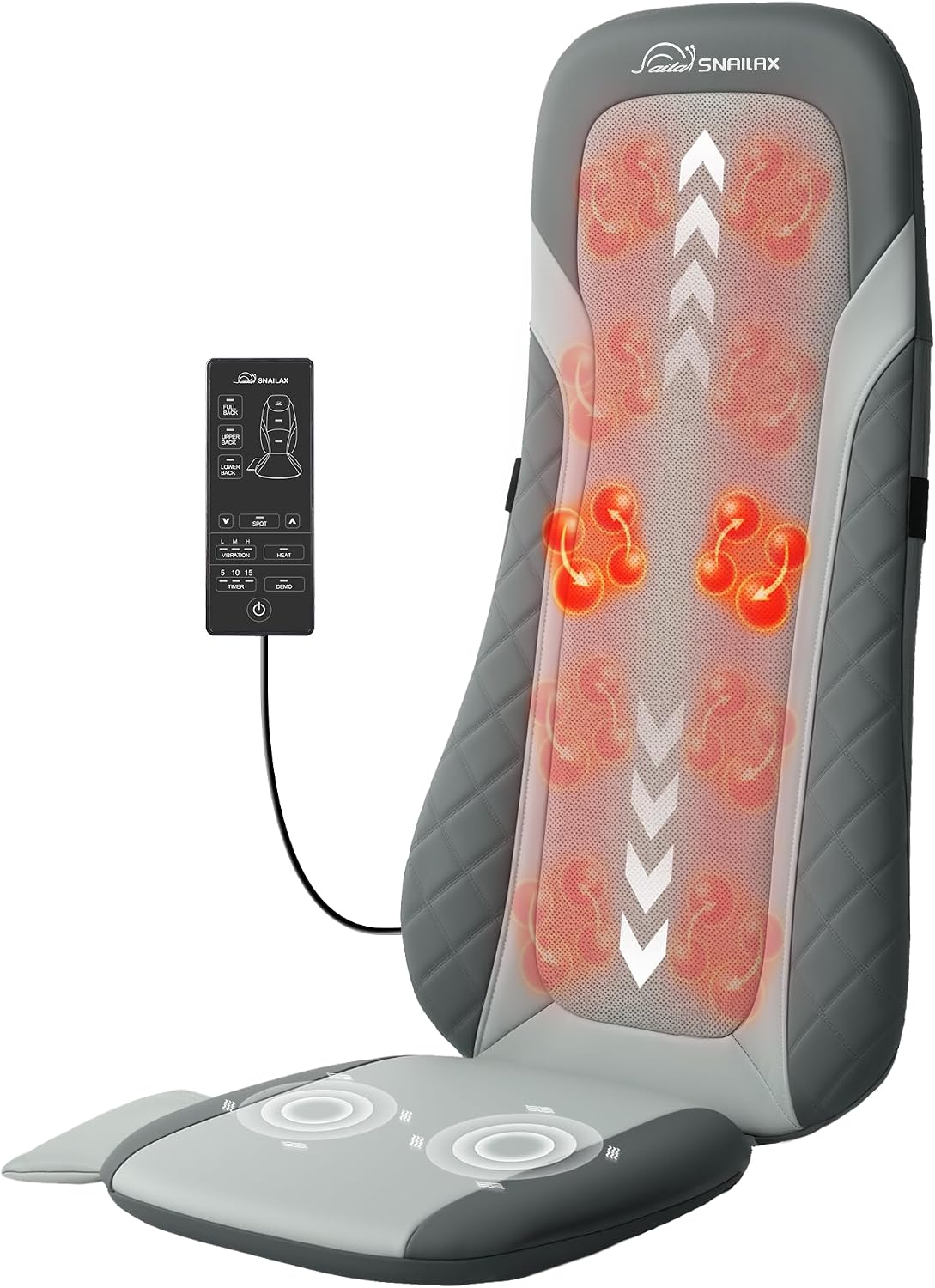 Snailax Sillones y asientos de masaje eléctrico, Masajeador de Espalda Shiatsu para Hombre y Mujer, Casa y Oficina
