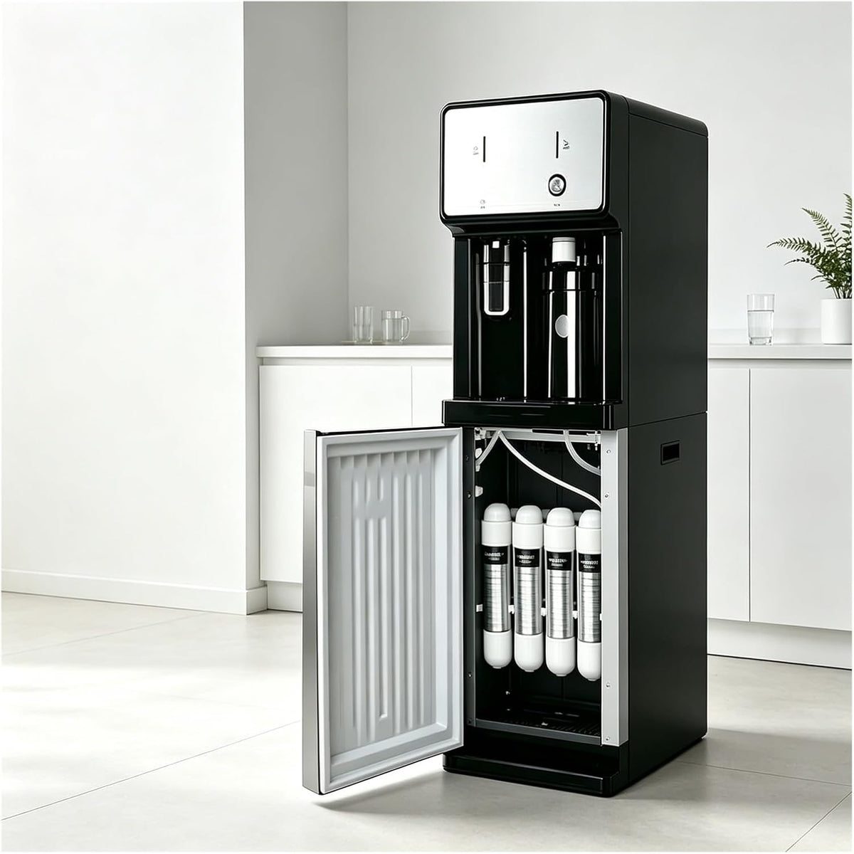 Dispensadores de agua fría y fuent de Genérico, Enfriador De Agua FiltracióN De 4 Etapas, Maquina Agua Osmosis Inversa, 3 Modos De Temperatura Del