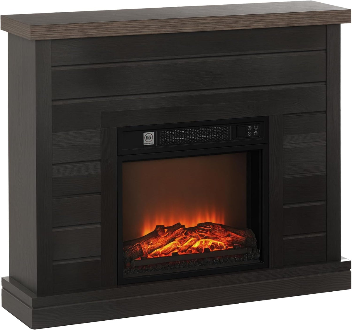 HOMCOM Chimenea eléctrica, con Efecto de Llama Control Remoto Gris Oscuro