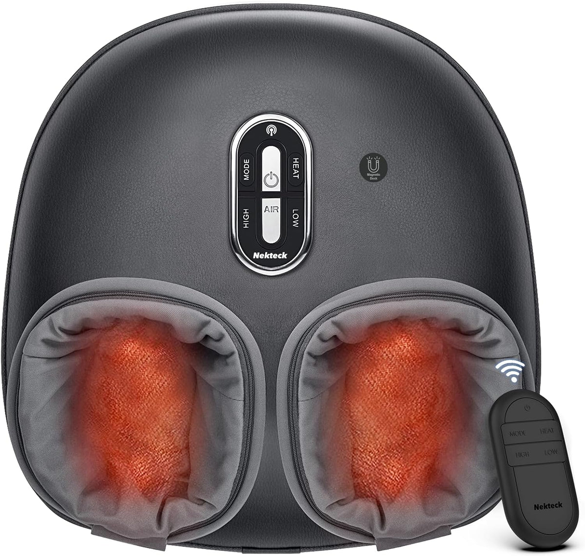 Masajeadores eléctricos para pi de Nekteck, Masajeador de pies con calor: Masajeador Shiatsu de pies con control remoto mejorado (modelo 2026) para