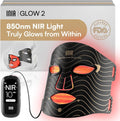 INIA Mascarilla, GLOW Máscara LED Facial, Luz Roja y Azul, 3 Modos, 220 LEDs