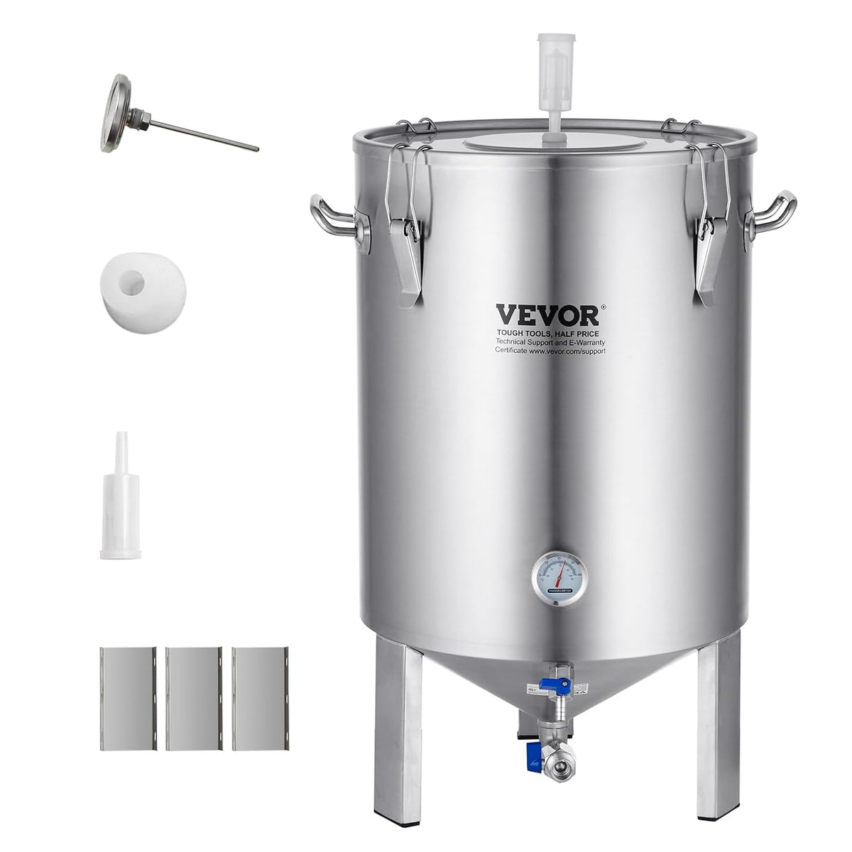 Fermentador VEVOR, de Cerveza de 60L, Hervidor de Acero Inoxidable 304, Fermentador de Cubo de Cerveza para Elaboración de Cerveza, Suministros de