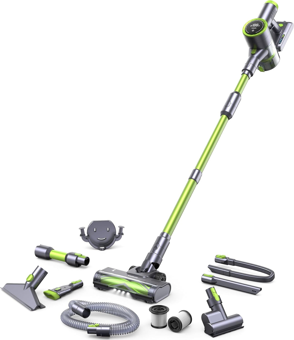 Aspiradoras escoba KCV600 Aspiradora Escoba Sin Cable 33kpa/480w, 10 En 1 Aspiradora Sin Cable Potente 50 Mins, Anti-Enredos, Pantalla Táctil LED