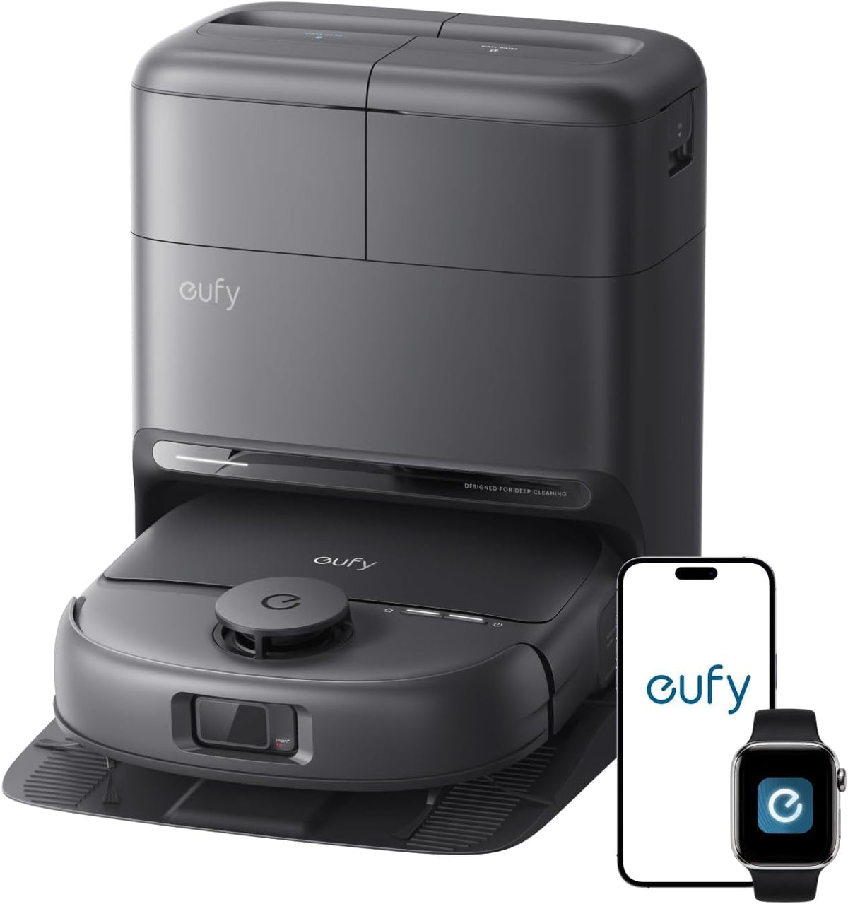 Robot aspirador eufy, C28 Omni Robot Aspirador y fregasuelos, HydroJet 15.000 Pa
