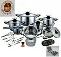 Generico Juegos de olla, A.M.C. Batería de cocina de acero inoxidable antiadherente de inducción 23 piezas