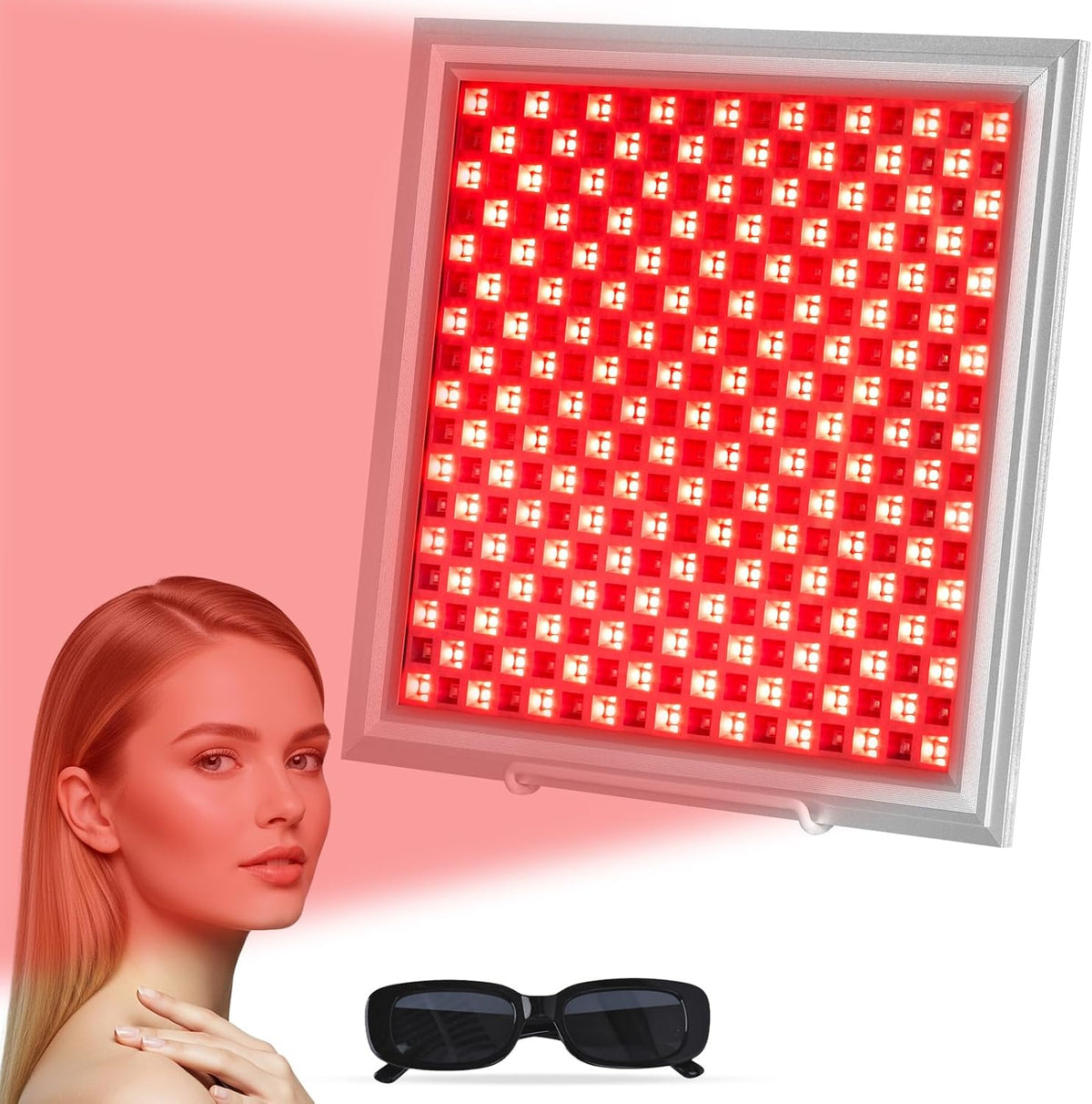 Relassy Tratamiento con infrarrojo, Panel Luz Roja 660nm & 850nm, 289 LED, 5 Niveles Brillo, Temporizador