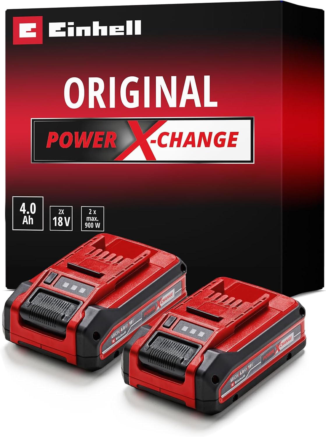 Batería de Einhell, Original Pack Doble de baterías PXC+ 18 V 4, 0 Ah