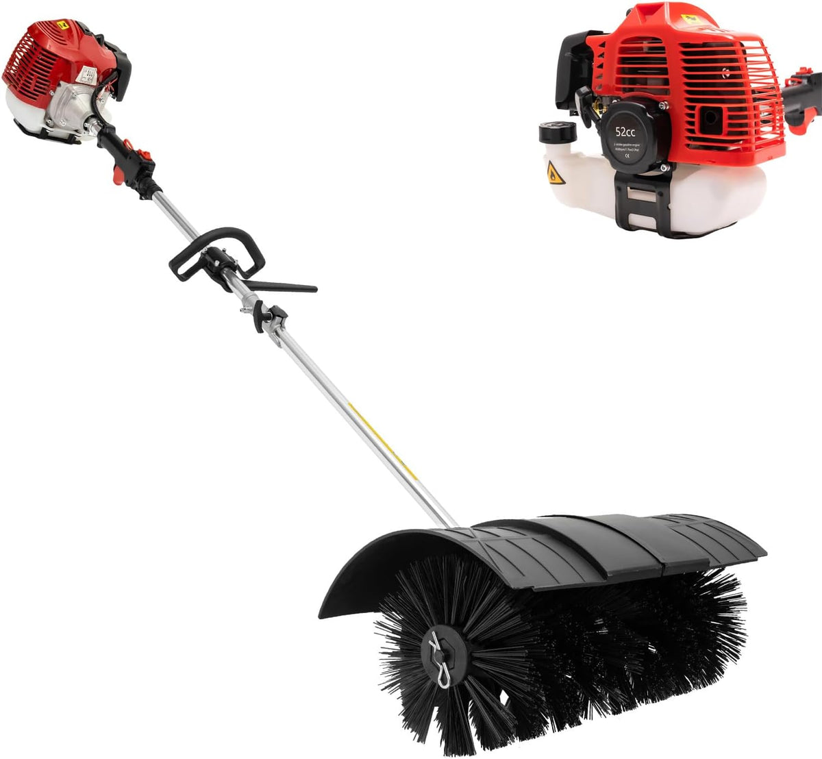 Barredora de OUBUBY, de gasolina de 52 cc, 2 tiempos, escoba de gasolina con 56 cm de ancho de cepillo, 1, 7 kW, para césped artificial, adecuado para