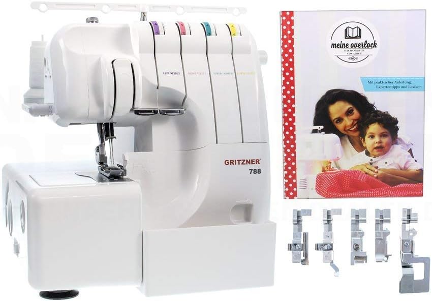 Máquinas para puntada de seguridad Edición especial 788 Overlock con iluminación LED y manual (idioma español no garantizado), Gritzner