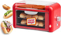 Nostalgia Parrillas eléctrica, Oscar Mayer Extra Large 8 Hot Dog Roller & Bun Toaster Oven, Stainless Steel Grill Rollers, Non-stick Warming Racks