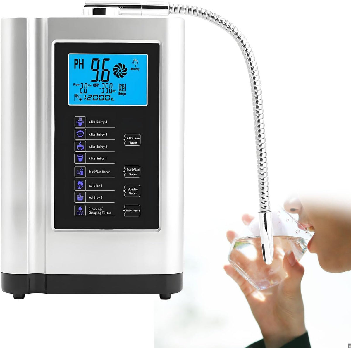 Purificadores de agua de GLBMXDD, Máquina ionizadora de Agua alcalina, PH 3, 5-10, 5, máquina de Agua ionizada, hasta -500 mV ORP, con 7 ajustes de