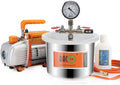 Equipo de vacío y bomba BACOENG, Cámara de Vacío con Bomba, 6, 8 L Cámara de Vacío de Acero Inoxidable, Bomba de Vacío de 3 CFM, Manguera de Vacío de