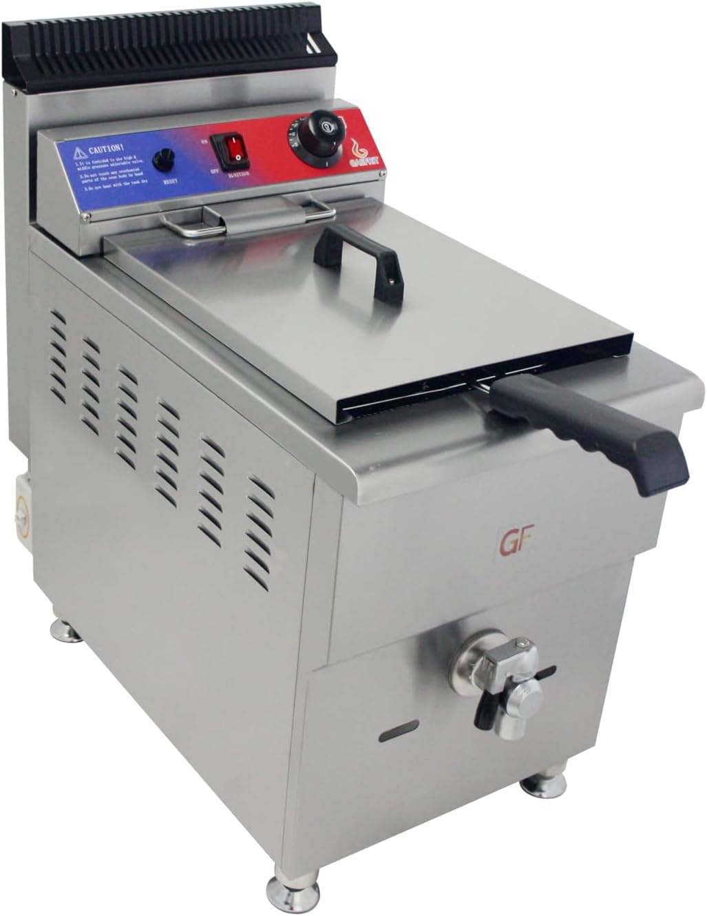 Freidora de GASFRIT, a Gas Profesional con Grifo 17L o 2x17L, Acero Inoxidable, Termostato EGO, Encendido Electrónico, Zona Fría, Hostelería, Bares