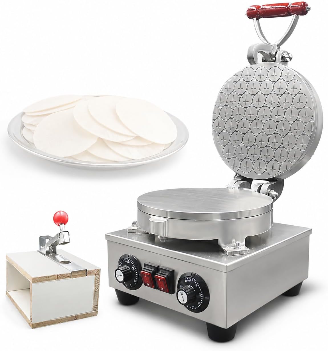 GENERIC Panificadora, Máquina Para Hacer Pan De Comunión Con Cortador, Eléctrica, De Acero Inoxidable, Con Tapa Superior/inferior Ajustable